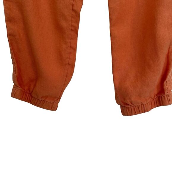 Athleta Womens 12 Cabo Linen Jogger in Orange Elastic Waistband Drawstring - Picture 7 of 10